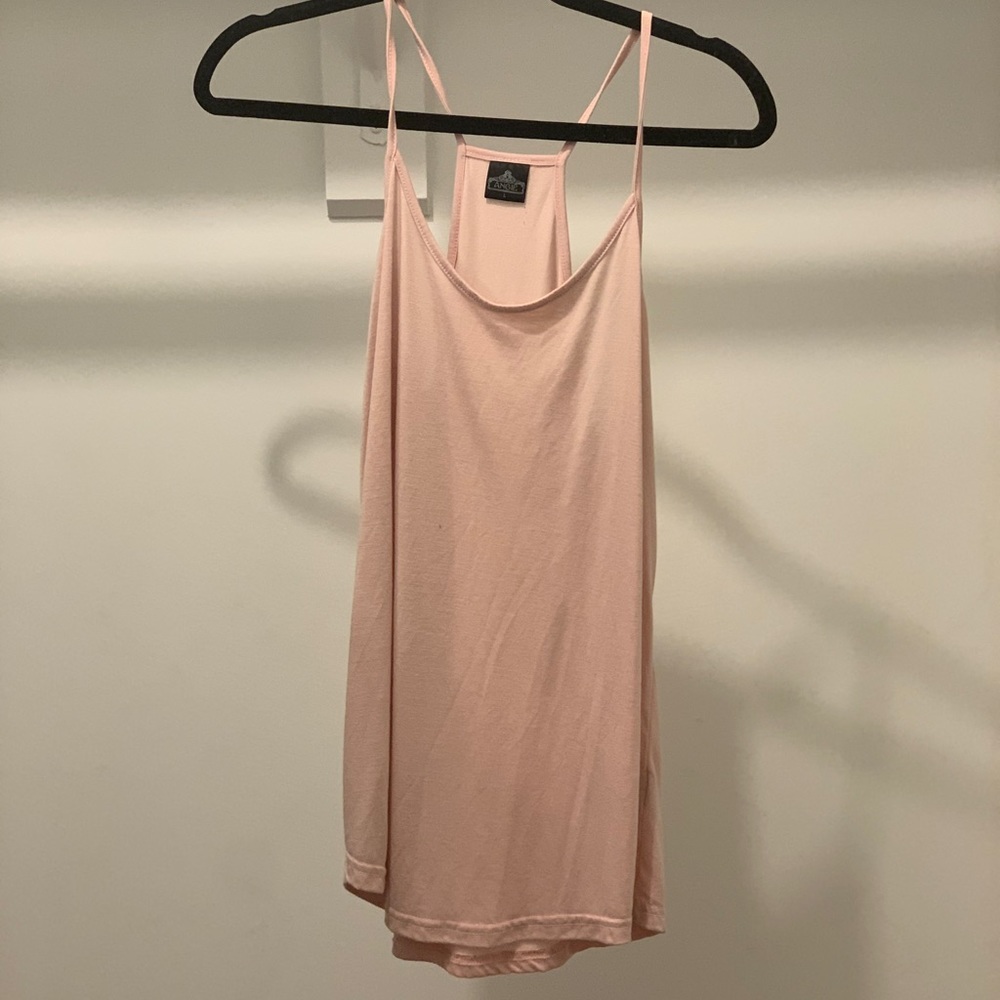 Blush pink spaghetti strap tank top